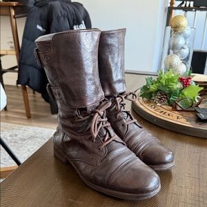 All Saints Dark Brown Leather womans Boots
